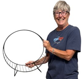 Lot 470 - Cool Piece! Mid Century Black Metal Kindling Log Holder Apartment Size