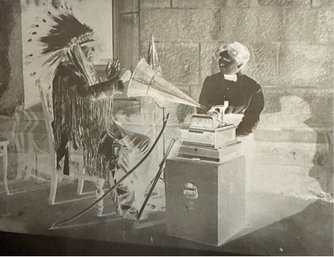 Lot 141SES- 1916 Photo Negative Of Frances Densmore And Mountain Chief Of Blackfeet Nation - Native American