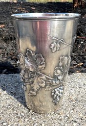 Lot 202CV - **EDITED ** Antique WMF Art Nouveau Silver Plated Grapevine Cup - Germany - 1925