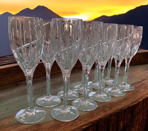 Lot 301 - 11 Uptown By Mikasa Crystal Wine Glasses - Heavy Weight - Nice Set!