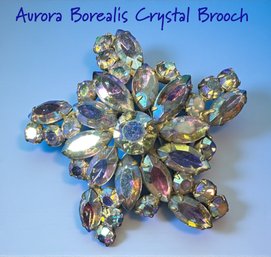 Lot 331LC - Sparkle! 1950-60s Statement Brooch Aurora Borealis Crystal Star Rhinestone Pin