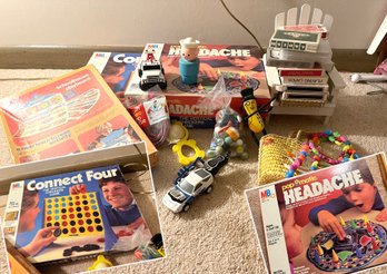 LOT 794 - Game Collection - Fisher Price - Bag Of Marbles - Cards - Board Games - Headache - Connect Four