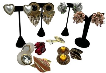 Lot 486 - 1980's Clip On Earrings - Lot Of 10 Pairs