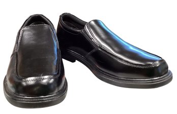 Lot 56RR- New In Box Mens Nunn Bush Black Dress Shoes Slip Resistant - Flexible Shoe