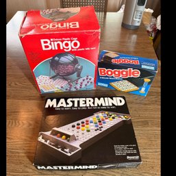 Lot 228- Vintage 80s Game Lot - Mastermind, Bingo & Boggle Board Games