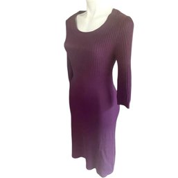 Lot 727NM - Athleta Purple/Eggplant Fitted Stretch Quarter Sleeve Dress Size Womens Small