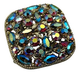 Lot 18- Antique Aurora Borealis Crystals - Statement Brooch Pin