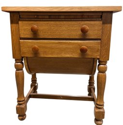 Lot 461 - Kitchen Island Butcher Block With Deep Storage Draw - Thick Wood Top - 30 Inches High