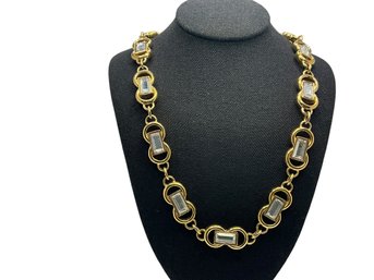 Lot 414 - Costume Gold And Crystal Necklace Measuring 19 Inches