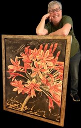 Lot 51- Pier 1 Orange Day Lilies Flowers Magnificent Art - Sunset Blossom - Retail $200
