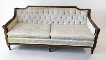 Lot 2- Cream Color Victorian Style Formal Tufted Back Sofa - Living Room - Parlor- Couch