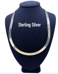 Lot 48DD - Sterling Silver 30 Inch Italy Herringbone Chain Necklace