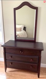Lot 18- Ragazzi Dark Cherry Bureau - Dovetail Joints - Beautifully Made - With Mirror
