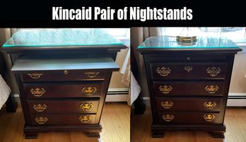 Lot 28- Kincaid Cherry Pair Of Night Stands - 2 Nightstands - Bedroom Furniture