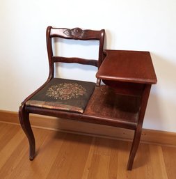 Lot 62- 1940s Mahogany Telephone Table Gossip Bench - Antique Furniture -