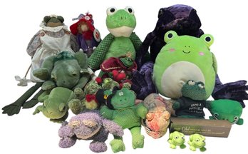 200KR - Plush Stuffed Frog Lot - Frogs For Days