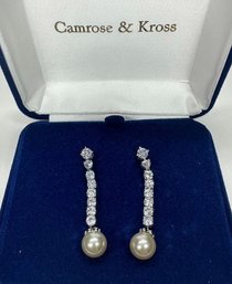 Lot 340LC - Camrose & Cross Reproduction Of Crystal Earrings Worn By Jackie Kennedy - Inc. COA - New In Box