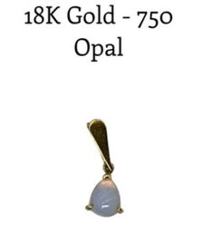 Lot 46JT- 750 18K Gold With Opal Pendant - WE SHIP! Weight In Photos
