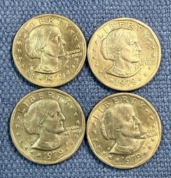 Lot 623WH - 1979 Collection Of 4 US Mint Susan B Anthony Dollars Eagle Landing On The Moon On Reverse Side