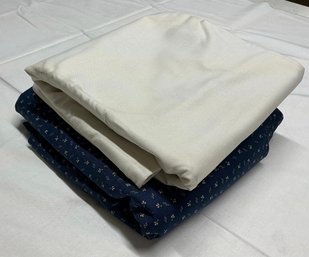Lot 128Q - 6 Yards! Country Heritage Blue By Paula Barnes & Large Solid White Cotton For Backing