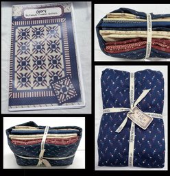 Lot 264Q - The Woolen Needle Glory Design Quilt - Red, White And Blue Fabric Cotton Has Pattern And Guide