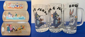 Lot 448 - Tom & Jerry Plus Bugs Bunny Mugs & Hasko Genuine Disney Trays - Pluto, Donald Duck, Peter Pan
