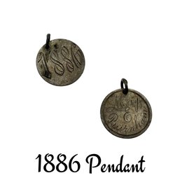 Lot 38LO- WOW! 1886 - 140 Years Old! - May E Burnhams Silver Pendant - Antique Jewelry
