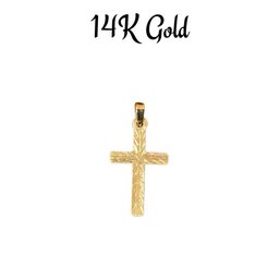 Lot 30LO- 14K Gold Cross Pendant - Weight In Photos - Religious Jewelry