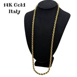 Lot 65WA- 14K Gold Italy - Necklace - Chain - 20 1/2 Inches - Weight In Photos