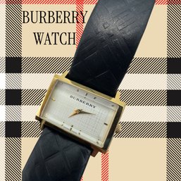 309JP - Designer Burberry Heritage Ladies Watch Black Leather Wrist Band Swiss Made Quartz Movt 30m 100 Feet
