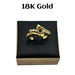 Lot 2- 18K Gold Art Deco Antique Ring - Size 7 - Weight In Photos - Stone Missing