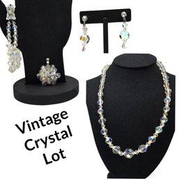 Lot 935LC - 1960s Crystals Choker Necklace, Pendant, Earrings & Bracelet