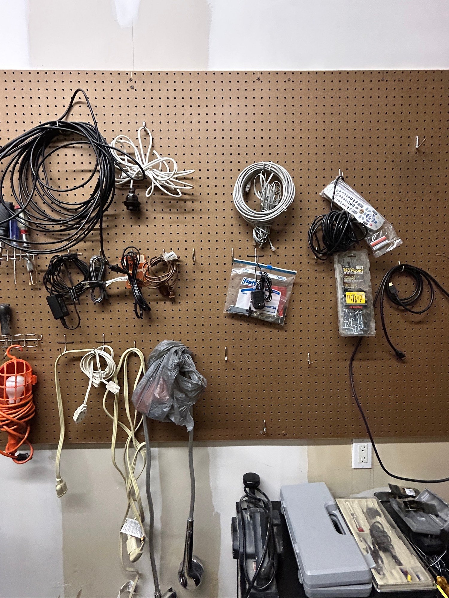 Different Cable Extensions Assorted Of Cables, Extension Cords, And Tools #157434 | Auctionninja.com