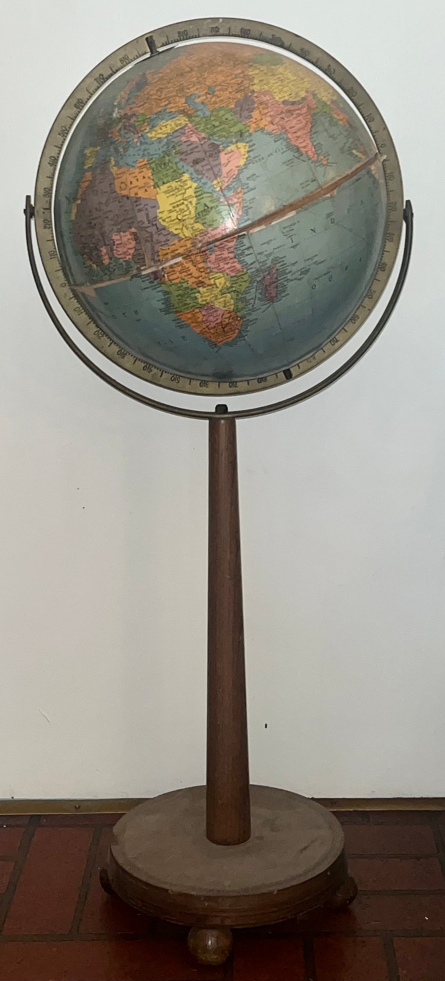Vintage Replogle World Globe With Wooden Stand #110898 | Auctionninja.com