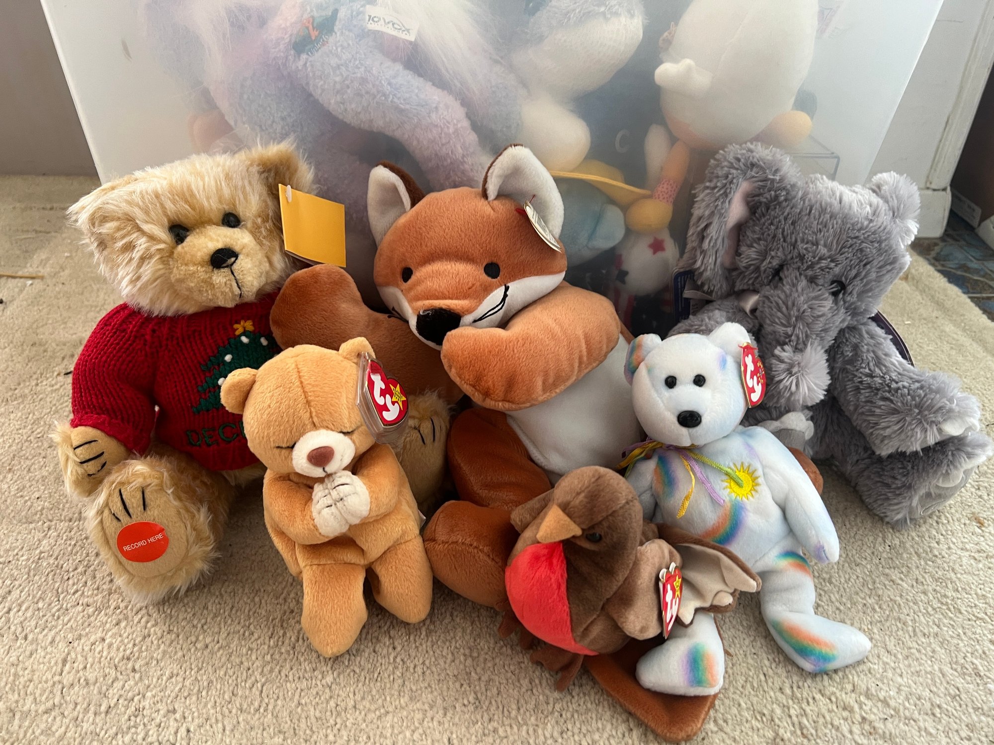 Large Plush Collection With Ty Beanie Babies - Bears, Forest Animals ...