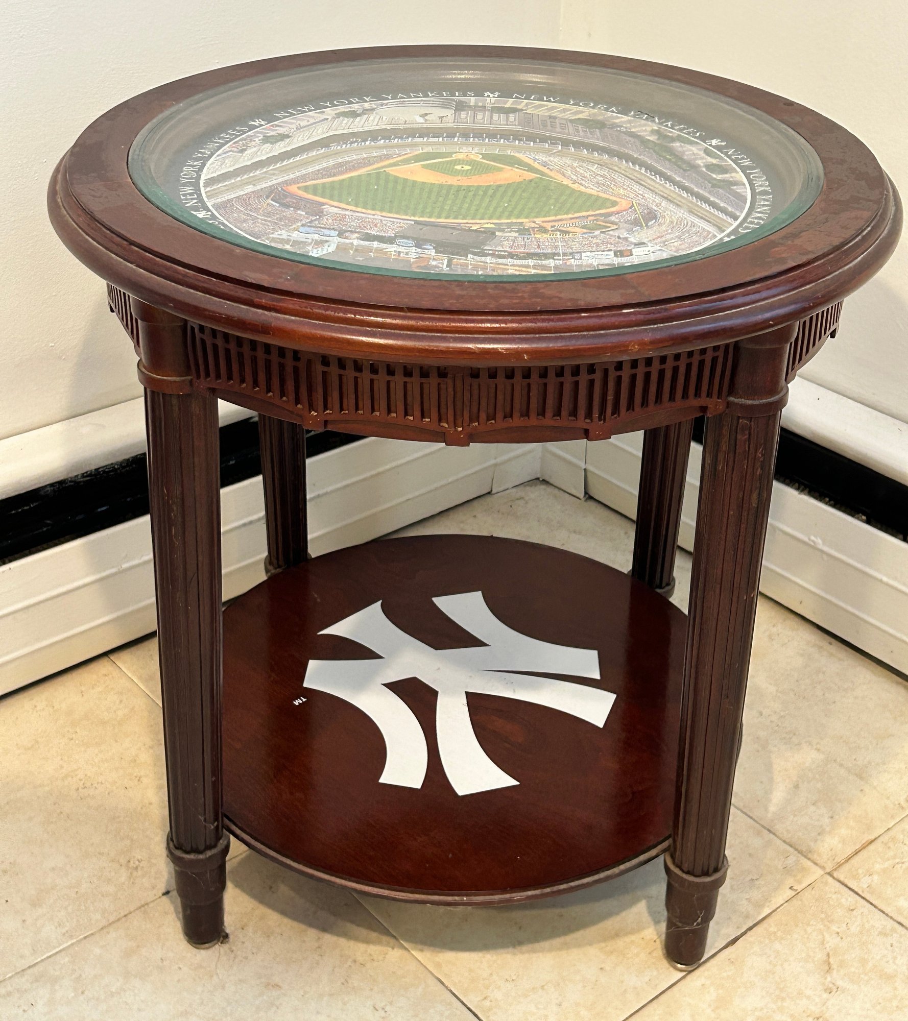 York Server Table Danbury Mint New York Yankees Stadium Single Drawer End Table #160542 ...