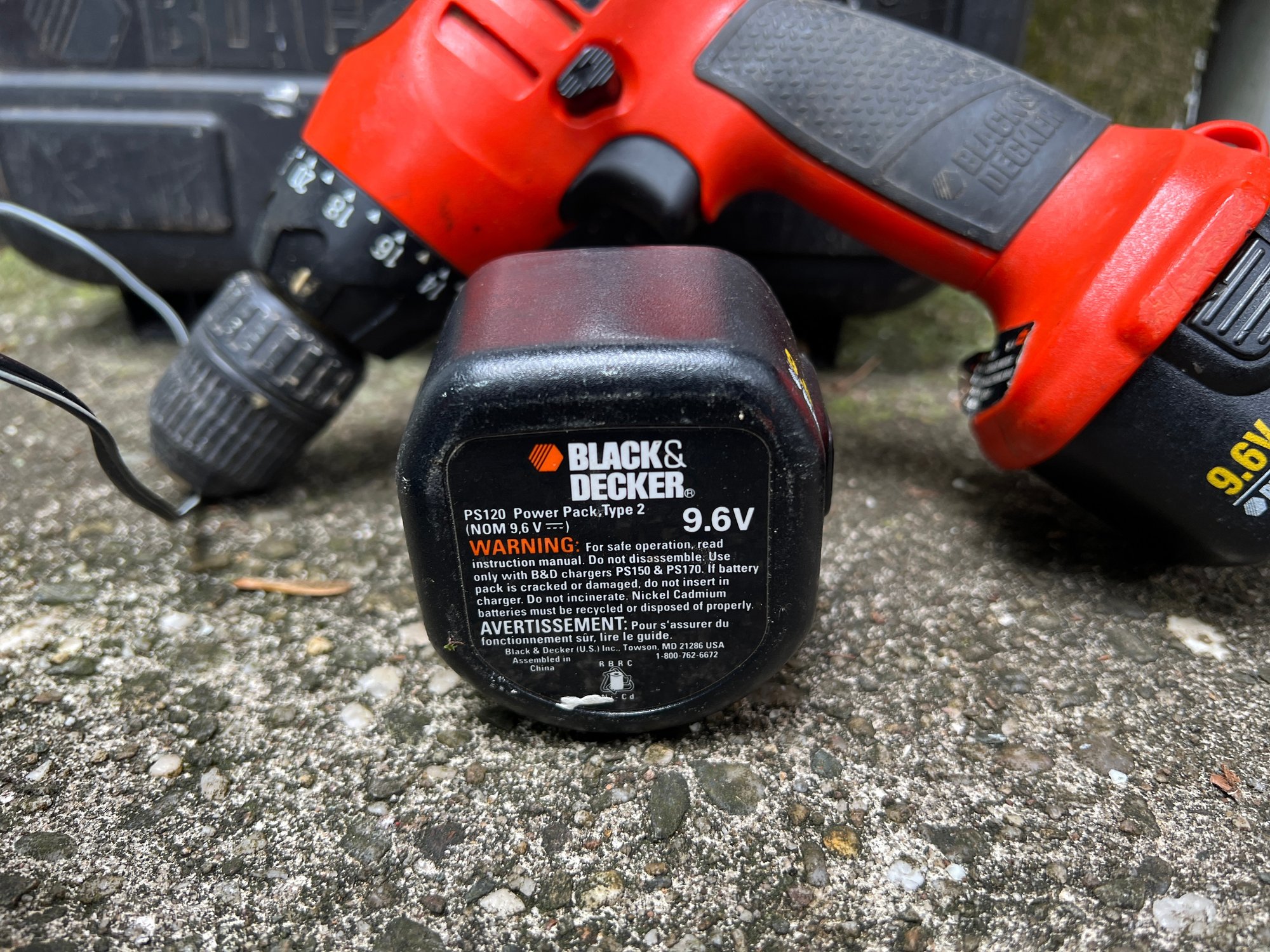 Black Decker Firestorm Drill FS432, Battery Pack PS120 - Main Image