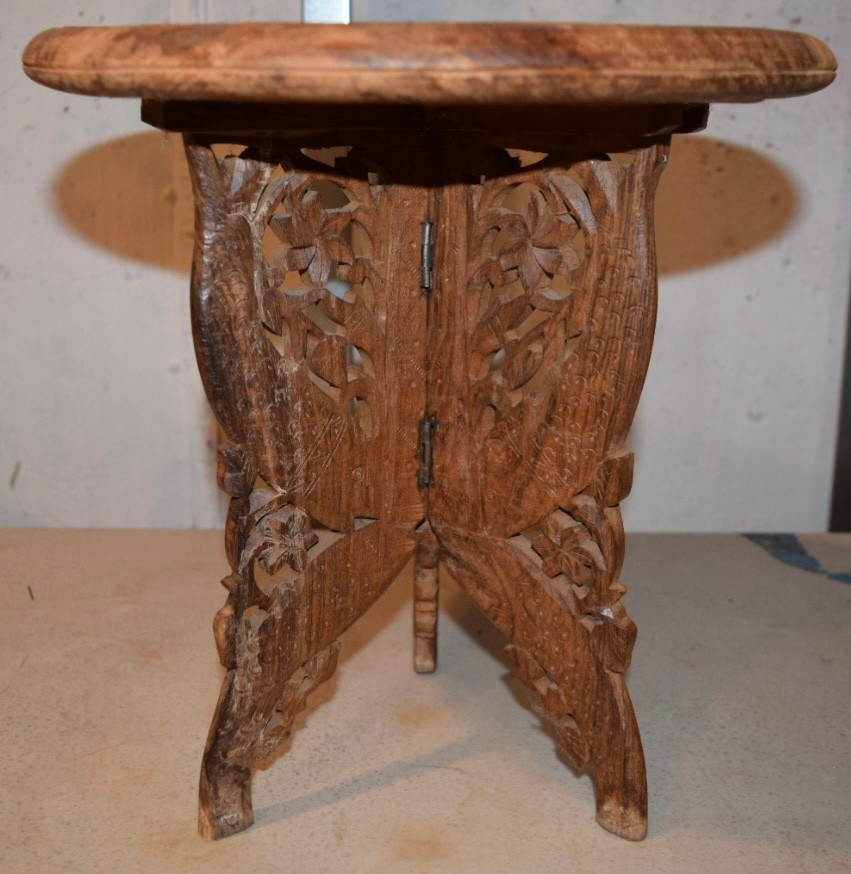 Vintage Hand-carved Wooden Miniature Side Table, Carved Fish Legs ...