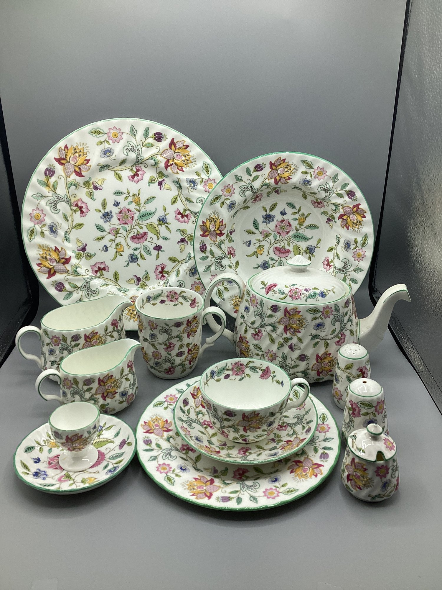 Early Haddon Hall Minton 1795 Bone China Set With Teapot Made In