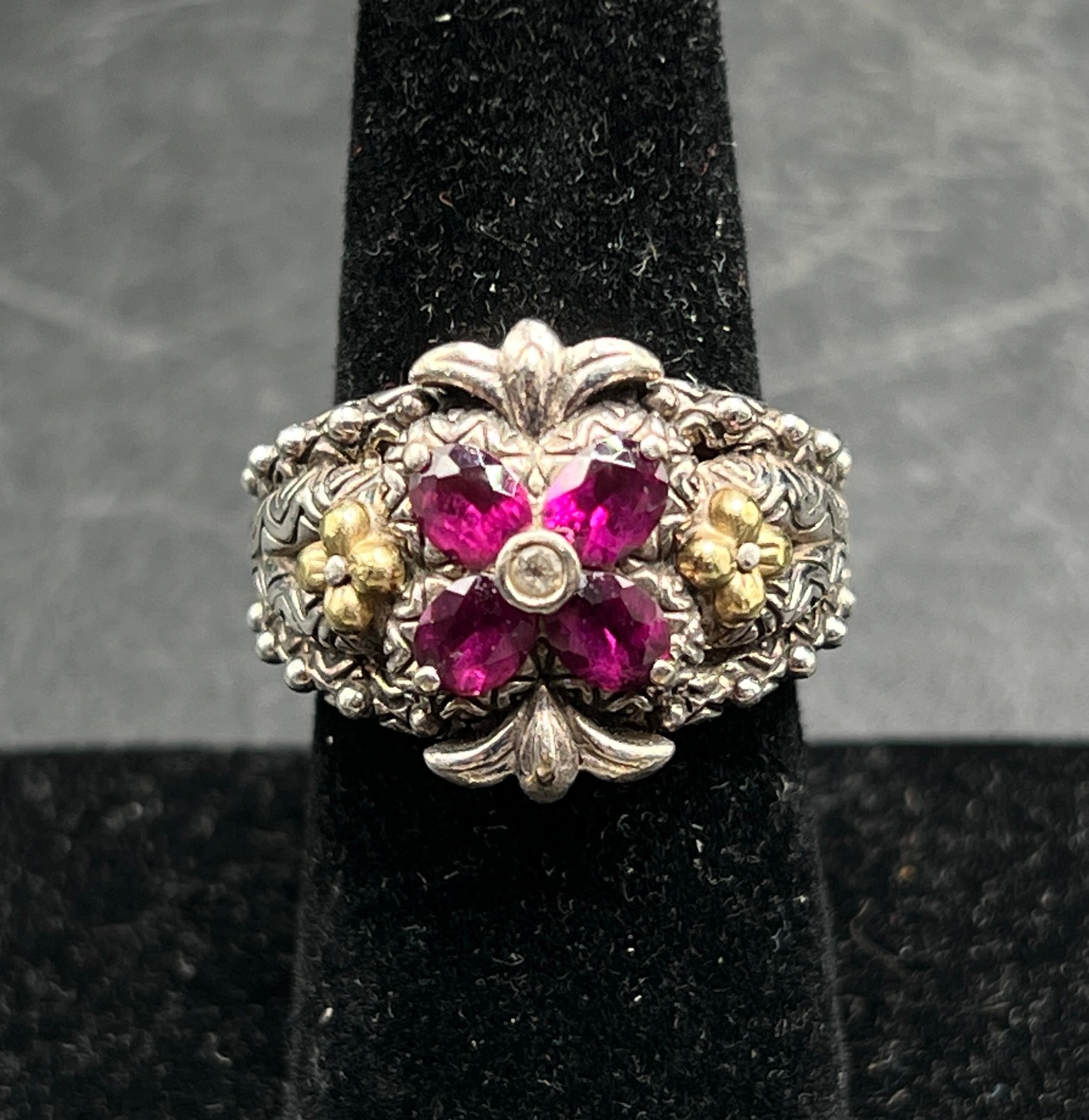 Barbara Reed Rings Barbara Bixby Sterling Silver & 18k Yellow Gold Ring Featuring A ...