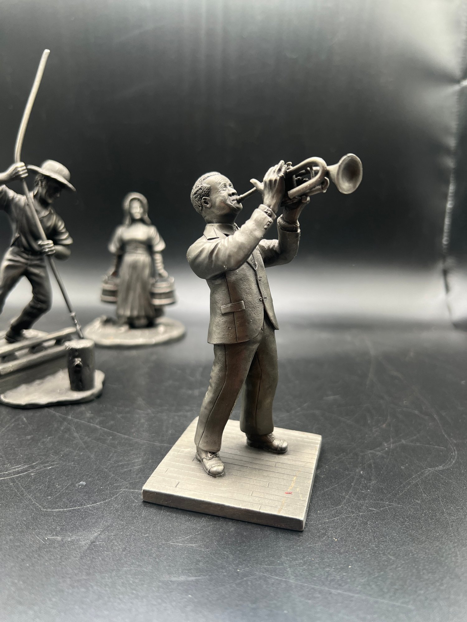 Franklin Mint Homesteader, Canal Boatman & The Jazz Man Pewter