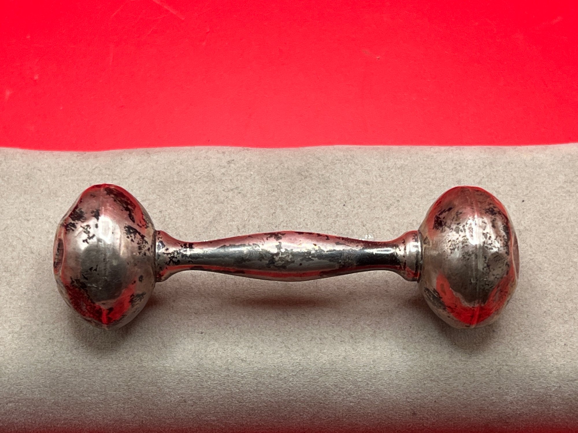 Sterling Silver WFB Barbell Baby Rattle 0.75 OZT #125792 | Auctionninja.com