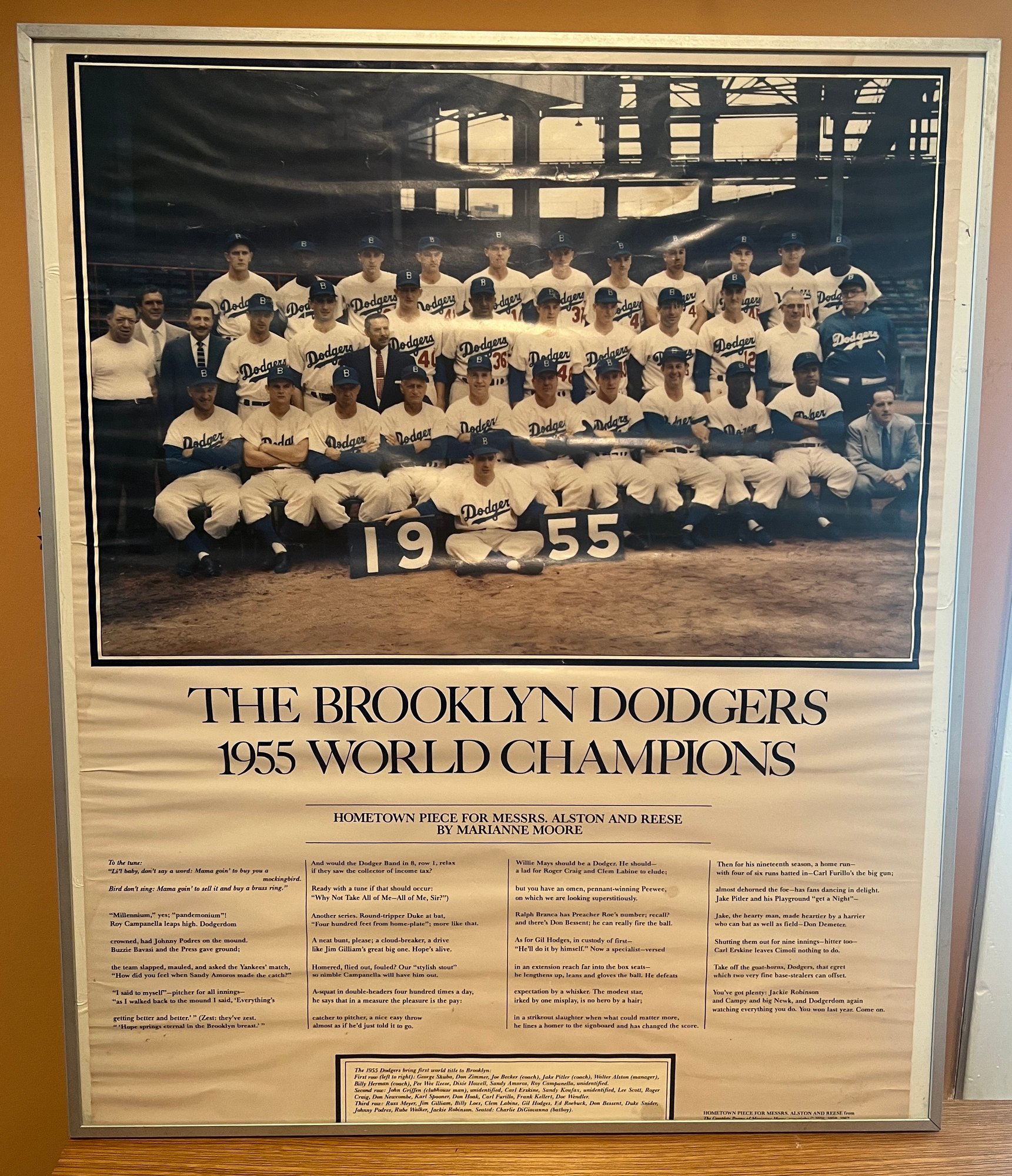 The Brooklyn Dodgers 1955 World Champions Poster Framed #145590 ...