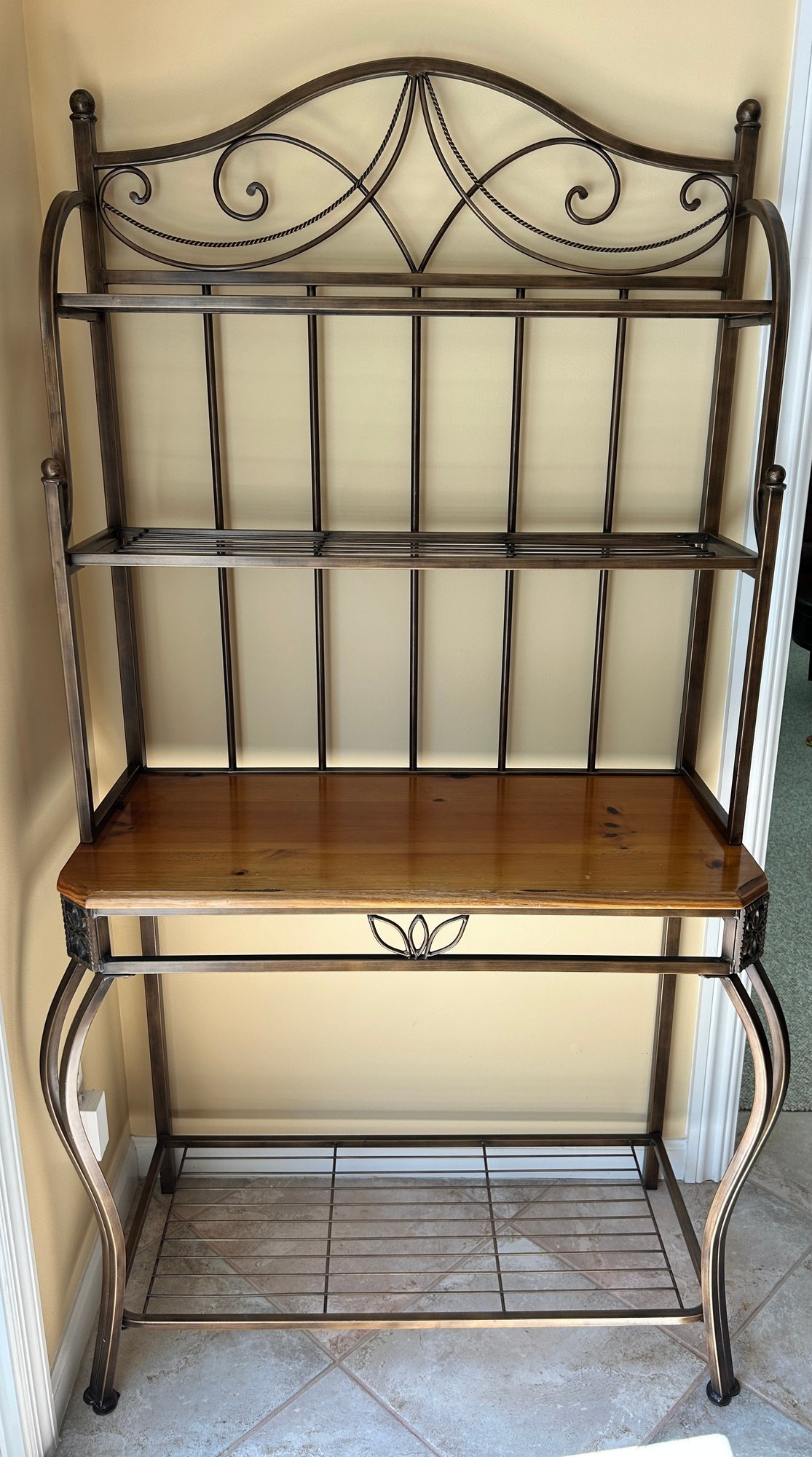 Bronze Toned 2 Tiered Bakers Rack #143198 | Auctionninja.com