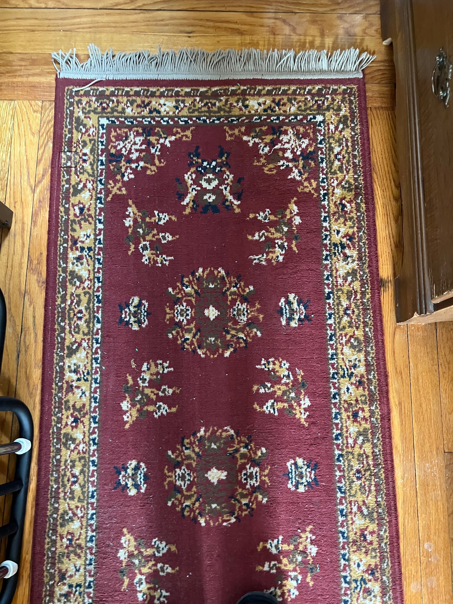 27 Inch Round Rug Red Oriental-style Power-woven Rug, 27 Inches X 102 Inches #153505 ...