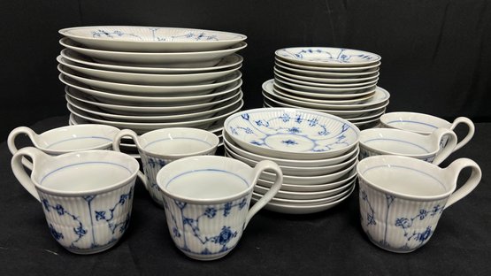 Royal Copenhagen Blue Fluted China Set  - 43 Pieces