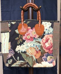 Vintage Avon 'Autumn Rose' Woven Tapestry Tote Bag