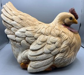 Hand-painted Ceramic Hen Figurine