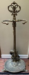 Ornate Brass Fireplace Companion Stand And Hearth Tool Set - 2 PCS