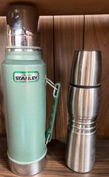 The Original Aladdin Stanley Hammertone Green 1-Quart Thermos & Stainless Travel Thermos - 2 PCS